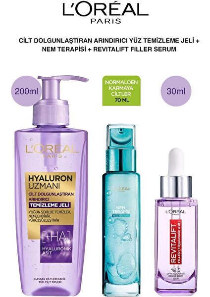 L'oréal Paris Loreal Paris Arındırıcı Dolgunlaştırıcı Nemlendirici Cilt Bakım Seti-Normal Karma Ciltler