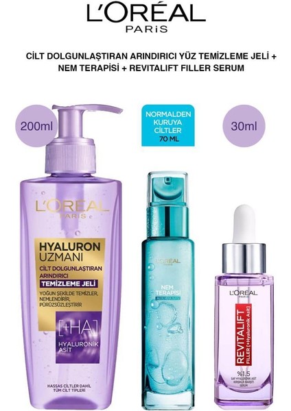 L'oréal Paris Loreal Paris Arındırıcı Dolgunlaştırıcı Nemlendirici Cilt Bakım Seti-Normal Kuru Ciltler