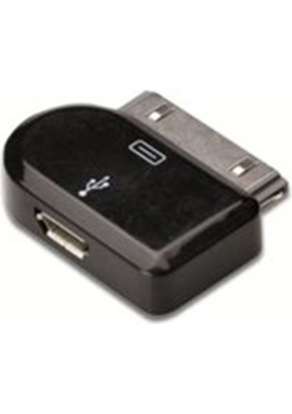 Apple iPod Micro USB Adaptör, Apple 30pin erkek - micro USB B dişi, USB 2.0 uyumlu, UL, siyah renk
