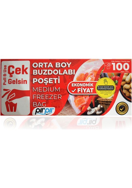Çek Gelsin 100'LÜ Buzdolabı Poşeti Ortaboy