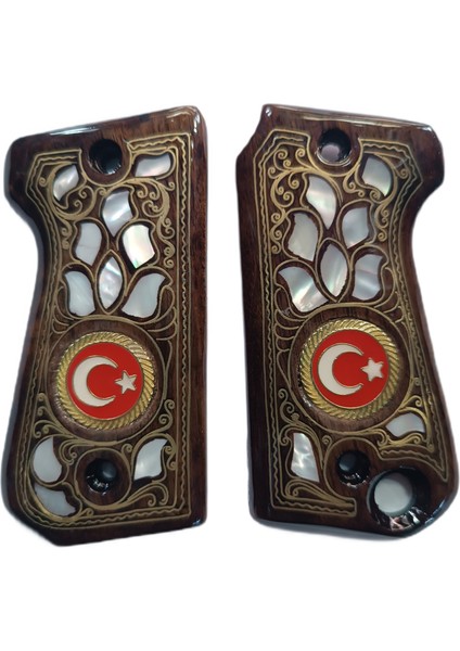 Astra 7.65 mm Falcon Mod 4000 Ahşap Lazer Işlemeli Kabze
