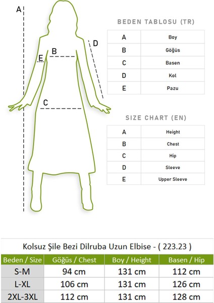 Eliş Şile Bezi Kolsuz Dilruba Uzun Elbise Krem Krm