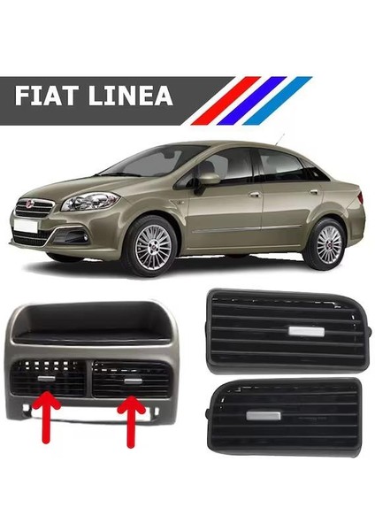 Fiat Linea Orta Havalandırma Izgarası Sol ve Sağ Takım Gri Düğmeli 2007 - 2018 M742