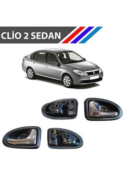 Clio 2 Sedan Kasa Iç Açma Kolu 2 Adetli Sağ ve Sol Takım Parlak Krom M3368