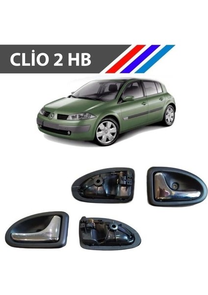 Clio 2 Hb Kasa Iç Açma Kolu Ön Taraf 2 Adetli Sağ ve Sol Parlak Krom M3369