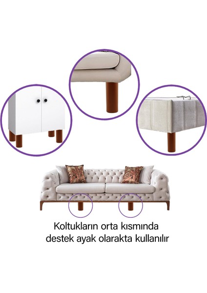 4 Adet Silindir Destek Ayağı 12 cm Kahverengi Sert Plastik Gizli Mobilya Kanepe Baza Koltuk Dolap Sehpa Tv Ünitesi Ayağı fırsatları