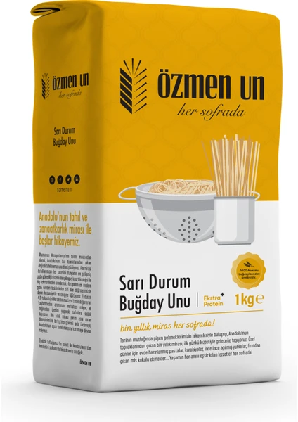 Özmen Un Sarı Durum Buğday Unu Özmen Un 1 kg