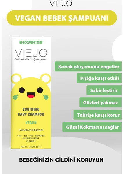 Vegan Bebek Saç ve Vücut Şampuanı 400ML