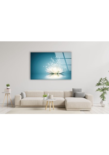 Lotus Çiçeği Temperli Cam Duvar Tablosu fiyatları