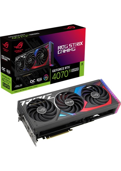 ROG-STRIX-RTX4070TIS-O16G-GAMING Nvıdıa Geforce 16GB GDDR6X 256BIT 2700MHZ Oc 2xhdmı 3xdp Rgb Dlss3 Ekran Kartı