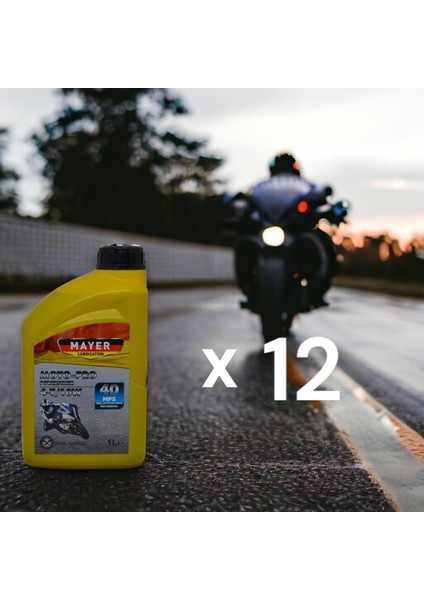 4t 10W-40 4 Zamanlı Motorsiklet Yağı 1 Litre 12 Adet