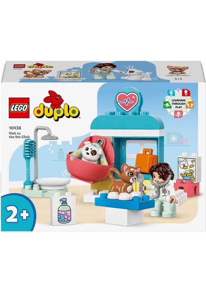 Lego® Duplo® Kasabası Veteriner Kliniği Ziyareti 10438 - 2 Yaş ve Üzeri Çocuklar Için Rol Yapma Faaliyetlerini Teşvik Eden Oyuncak Kedi ve Köpek Içeren Yaratıcı Oyuncak Yapım Seti (28 Parça)