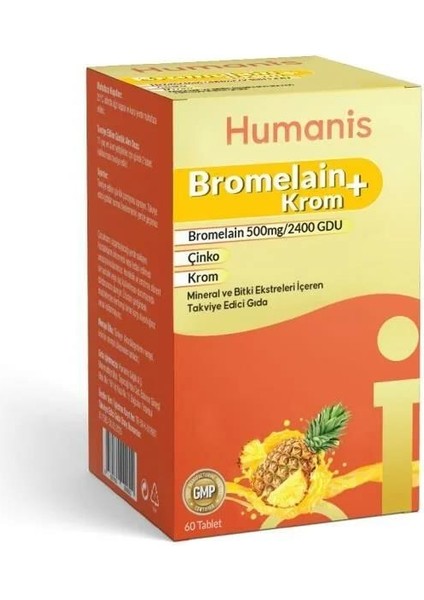 Humanıs Bromelaın + Krom 60 Tablet 8680760092631