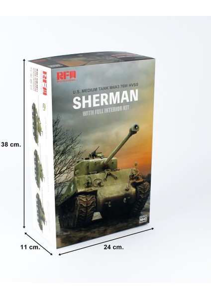 5042 1/35 Ölçek, M4A3 76W HVSS Sherman Tankı, İç Detaylı, Plastik Model kiti indirimleri