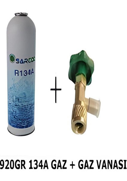 Sarcool R 134A Araç Klima Gazı (920GR) Soğutucu+ Gaz Vana GAZ056