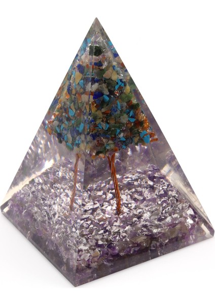 Ametist - Çakra Taşından Orgonit Piramit
