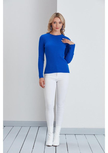 Bisiklet Yaka Ince Fitilli Kazak Sax fiyatları