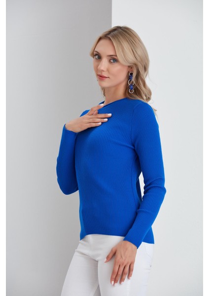 Bisiklet Yaka Ince Fitilli Kazak Sax indirimleri