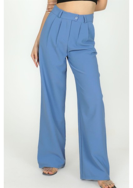 Rahat Kesim Klasik Model Kumaş Pantolon Indigo