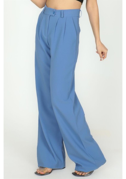 Rahat Kesim Klasik Model Kumaş Pantolon Indigo modelleri