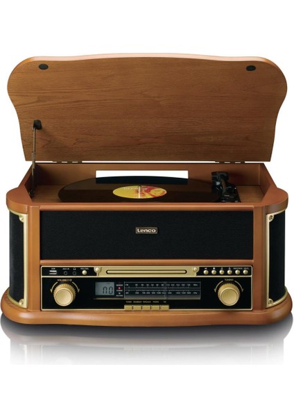 Classic Phono TCD-2571 Retro Pikap Bluetooth USB Dab+/Fm Radyo CD Kaset Ahşap Plak Çalar