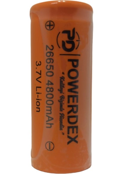 Powerdex 4800 Mah 26650 3.7V Li-On Şarjlı Pil