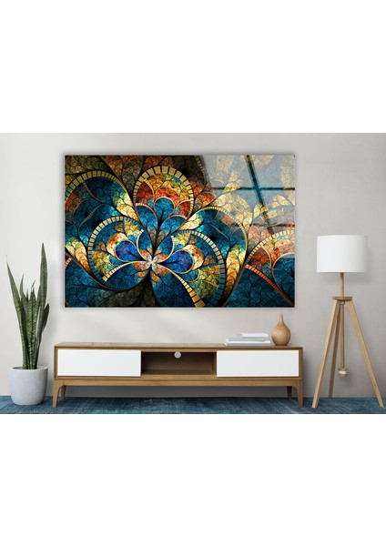 Vitray Çiçek Temperli Cam Duvar Tablosu fiyatları