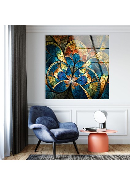 Vitray Çiçek Temperli Cam Duvar Tablosu modelleri