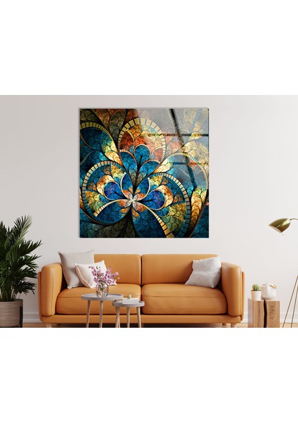 Vitray Çiçek Temperli Cam Duvar Tablosu indirimleri