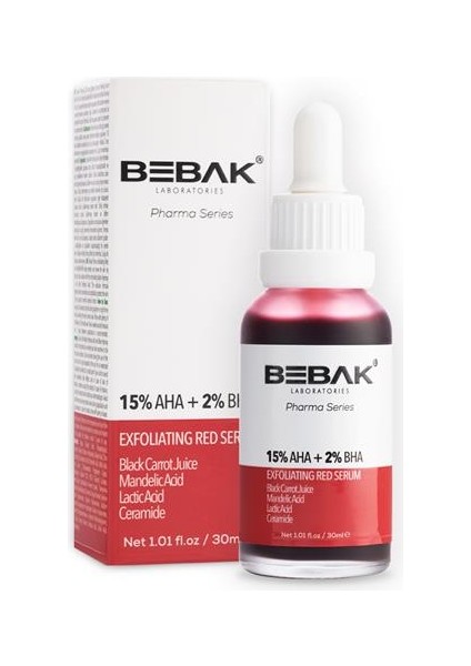 Pharma %15 AHA+%2 BHA Cilt Tonu Eşitleyici Kırmızı Peeling Serum Exfoliating Red Serum 30ml