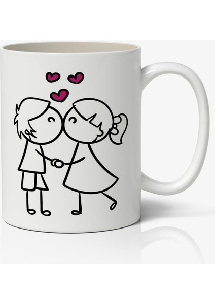 Sevgiliye Özel Sevgililer Günü Baskılı Kupa Bardak Kahve Kupa Bardak Model 4