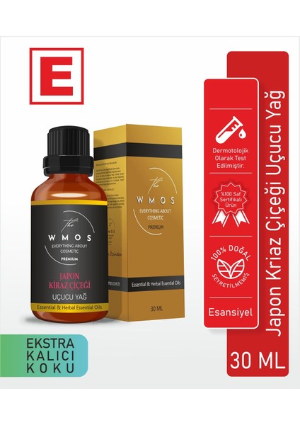 Japon Kiraz Çiçeği Uçucu Yağ 100 % Saf Esansiyel Uçucu Yağ Aromaterapi Yağı Oda Kokusu Buhur 30ML