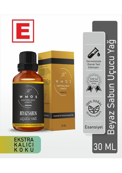Beyaz Sabun Uçucu Yağ 100 % Saf Esansiyel Uçucu Yağ Aromaterapi Yağı Oda Kokusu Buhurdanlık 30ML