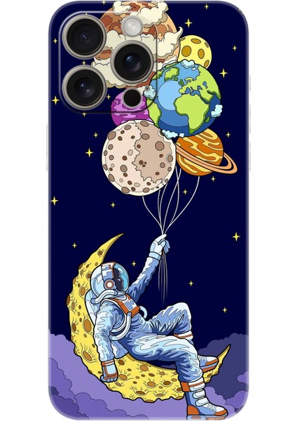 Apple iPhone 15 Pro Kılıf Desen Baskılı Silikon Astronot STK:729