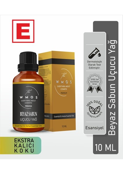 Beyaz Sabun Uçucu Yağ 100 % Saf Esansiyel Uçucu Yağ Aromaterapi Yağı Oda Kokusu Buhurdanlık 10ML