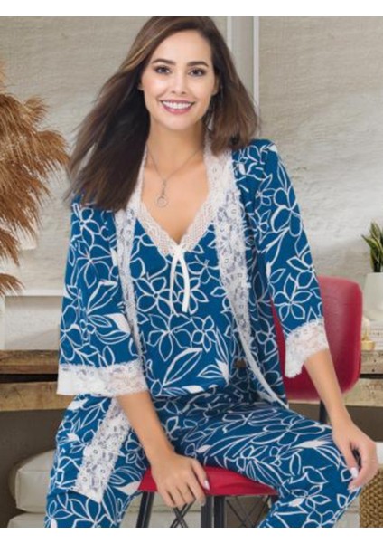 Kadın Pijama Takımı Sabahlık, Dantelli 3'lü Pijama Takımı, Alt Üst Sabahlık Pijama Takımı modelleri