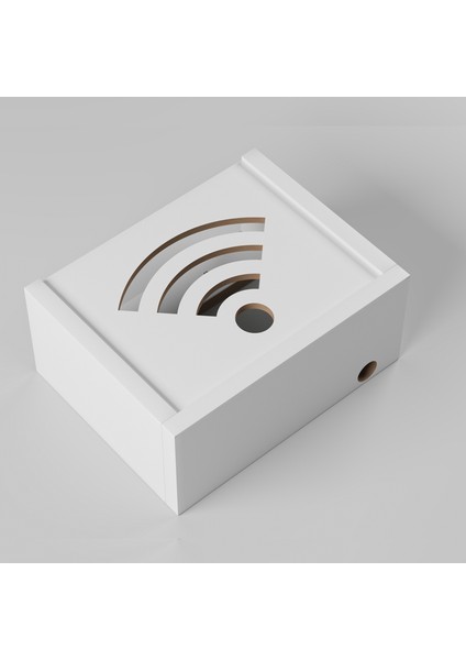 Duvar Düzenleyici Ahşap Dekoratif Wifi Kutusu