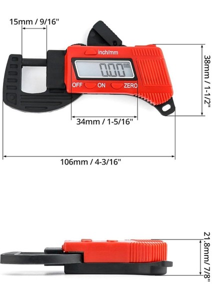 Dijital Ultra Hassas Kumpas 15MM Cep Kumpası Dijital Kalınlık Ölçer 20495 modelleri