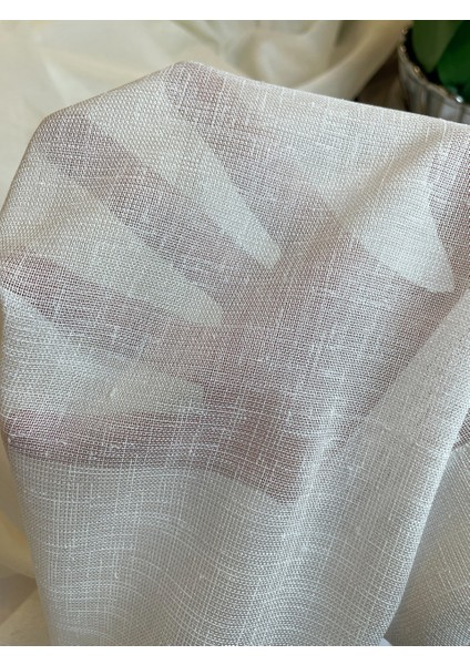 Naturel Keten Tül Perde 1/2,50 Plle - Ekru fırsatları