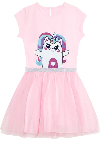 Kedicik Unicorn Kız Çocuk Tüllü Elbise modelleri