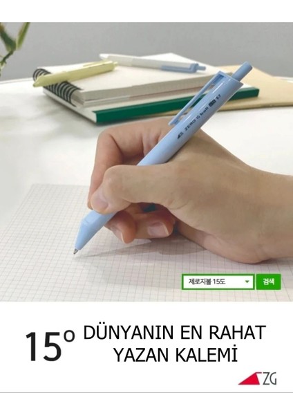 15°c Derece Eğimli Klasik Siyah Tükenmez Kalem 0.7mm