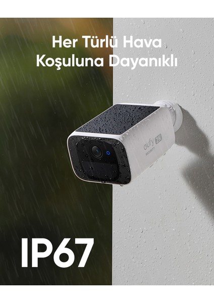 Eufy Security SoloCam S220 Kablosuz 2K Akıllı Güvenlik Kamerası - Dış Mekan - Kablosuz Solar Outdoor Kamera - 2K Çözünürlük - Wi-Fi - T8134 (Anker Türkiye Garantili)