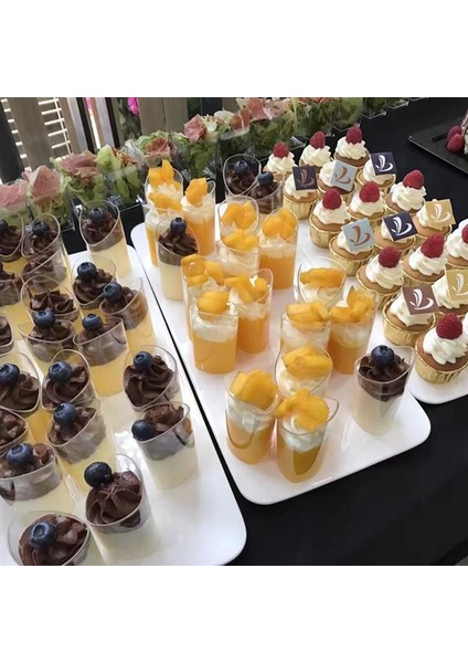 30 Adet 80 ml Mini Tek Kullanımlık Konik Kek Bardak Puding Jöle Mus Bardak Meze Kase Ev Tatlı Dükkanı Için Gıda Kabı (Yurt Dışından)