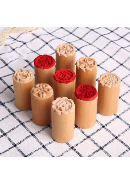 Ahşap Mooncake Pullar El Basınçlı Kek Makinesi Kalıp Geleneksel Çin Ay Kek Pulları Manuel Yuvarlak Ahşap (Yurt Dışından)