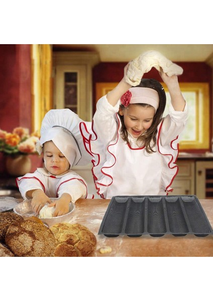 2 Adet Silikon Delikli Pişirme Formları Sandviç Kalıp Fransız Ekmek Tava Gıda Mat 5 Somun Yapışmaz Pişirme Gömlekleri (Yurt Dışından)