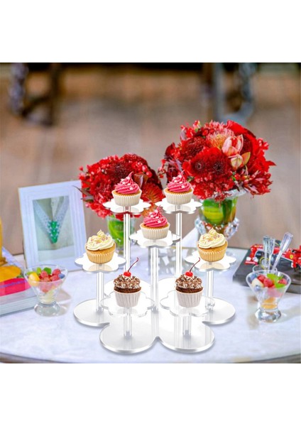 Figürler Için Akrilik Teşhir Standı, Koleksiyonluk Ürünler Için 7 Katlı Teşhir Yükselticileri, Pasta Şekeri Teşhiri Için Akrilik Cupcake Standı (Yurt Dışından)