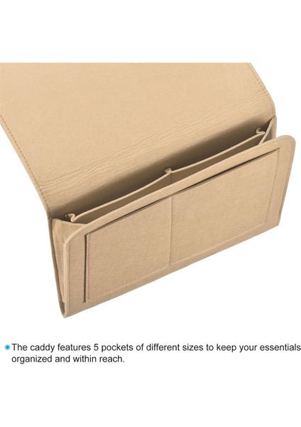 Başucu Organizatör, Yatak Başucu Organizatör Asılı 5 Cep Yumuşak Keçe Yatak Cepleri Başucu Depolama Organizatör Bej (Yurt Dışından) fırsatları