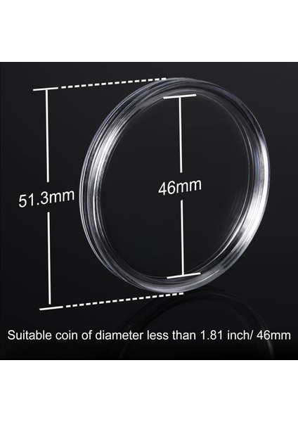 40 mm Para Kapsülleri Para Kutusu Para Tutucu Saklama Kabı ile Depolama Organizatör Kutusu Para Koleksiyonu Malzemeleri Için (60 Adet) (Yurt Dışından)