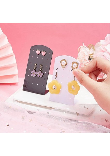 10 Paket 24 Delik Küpe Tutucu Akrilik Kulak Düğme Küpe Vitrin Rafı Organizatör Standı L Şeklinde Küpe Kulak Çıtçıt Rafı (Yurt Dışından)
