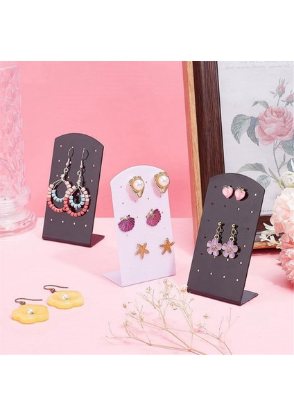 10 Paket 24 Delik Küpe Tutucu Akrilik Kulak Düğme Küpe Vitrin Rafı Organizatör Standı L Şeklinde Küpe Kulak Çıtçıt Rafı (Yurt Dışından)